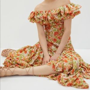 Roses Ruffle off-the-Shoulder Macy Dress. By MISA.